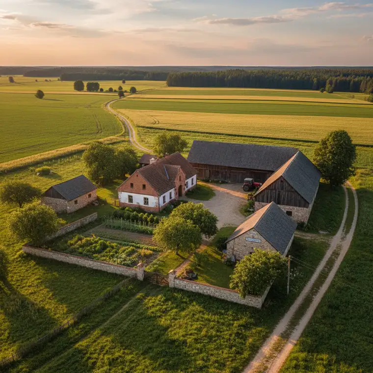 Stare siedlisko rolnicze z domem i zabudową zagrodową, które może być kupione bez zgody KOWR po spełnieniu wyjątków z UKUR