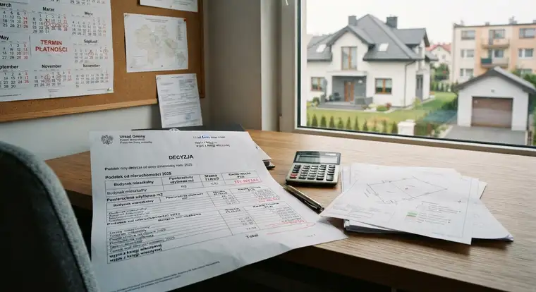 Niezabudowana działka budowlana z widocznymi granicami, której posiadanie wiąże się z podatkiem od nieruchomości w 2025 roku