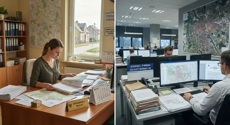 Warunki zabudowy 2026 a plan ogólny gminy - dokumenty, mapa i obszar uzupełnienia zabudowy na biurku